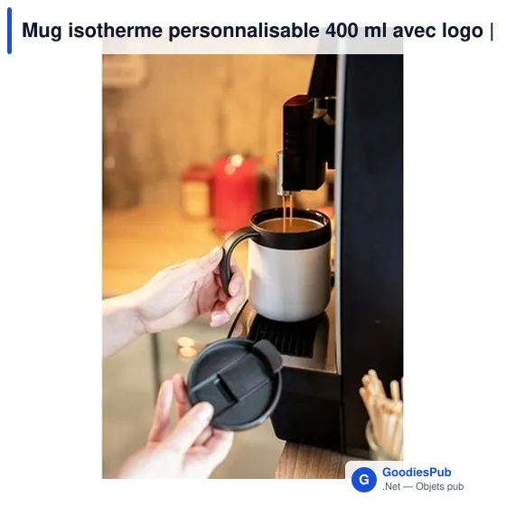 Mug isotherme personnalisable 400 ml avec logo | Wyatt - Image 2