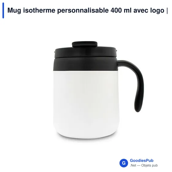 Mug isotherme personnalisable 400 ml avec logo | Wyatt - Image 4