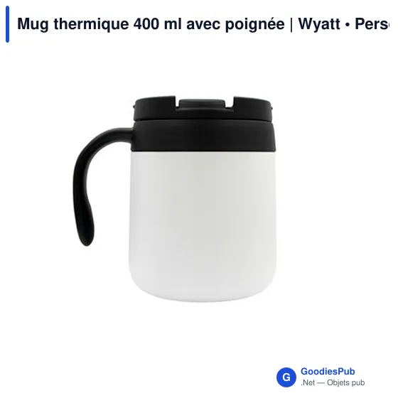 Mug isotherme personnalisable 400 ml avec logo | Wyatt - Image 5