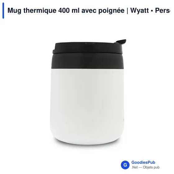 Mug isotherme personnalisable 400 ml avec logo | Wyatt - Image 6
