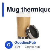 Mug thermique personnalisable 500 ml en bambou avec logo | Mark - Miniature 1