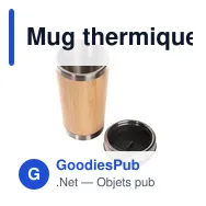 Mug thermique personnalisable 500 ml en bambou avec logo | Mark - Miniature 3