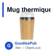 Mug thermique personnalisable 500 ml en bambou avec logo | Mark - Miniature 4