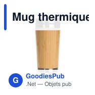 Mug thermique personnalisable 500 ml en bambou avec logo | Mark - Miniature 5