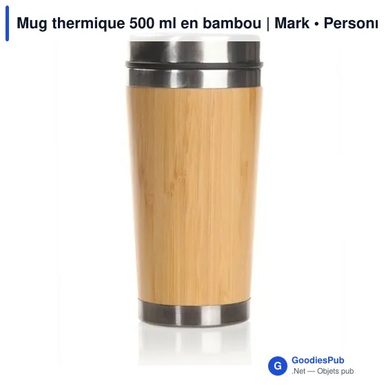 Mug thermique personnalisable 500 ml en bambou avec logo | Mark - Image 5