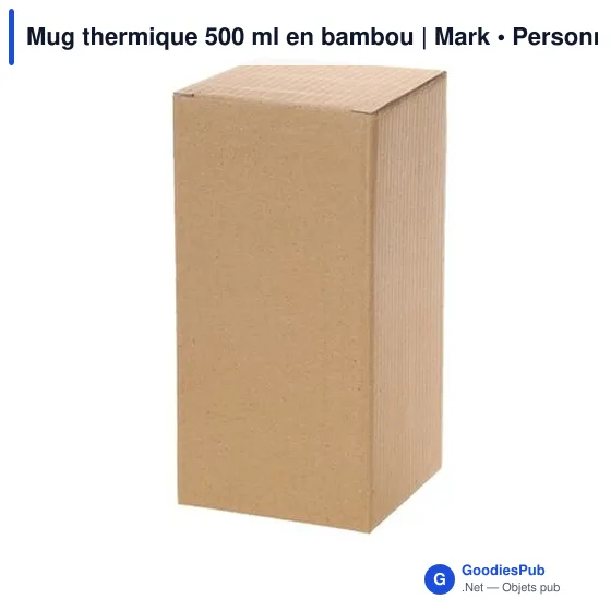 Mug thermique personnalisable 500 ml en bambou avec logo | Mark - Image 6