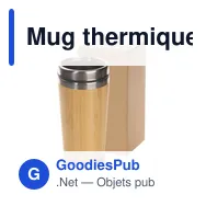 Mug thermique personnalisable 500 ml en bambou avec logo | Mark - Miniature 7
