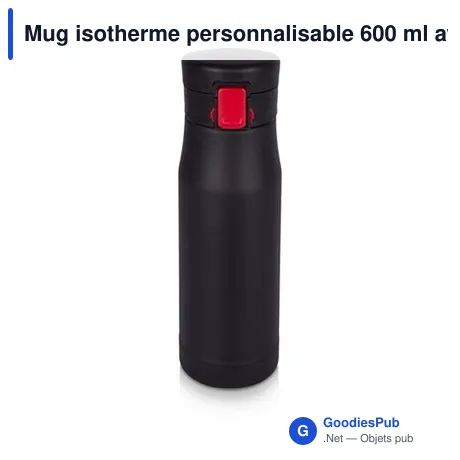 Mug isotherme personnalisable 600 ml avec logo - Air Gifts Angela