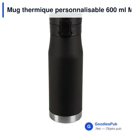 Mug thermique personnalisable 600 ml Mauro Conti en acier inoxydableavec logo