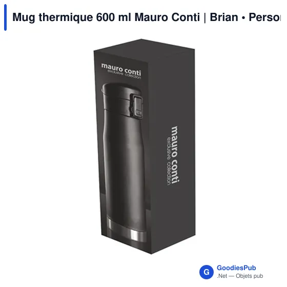 Mug thermique personnalisable 600 ml Mauro Conti en acier inoxydableavec logo - Image 4