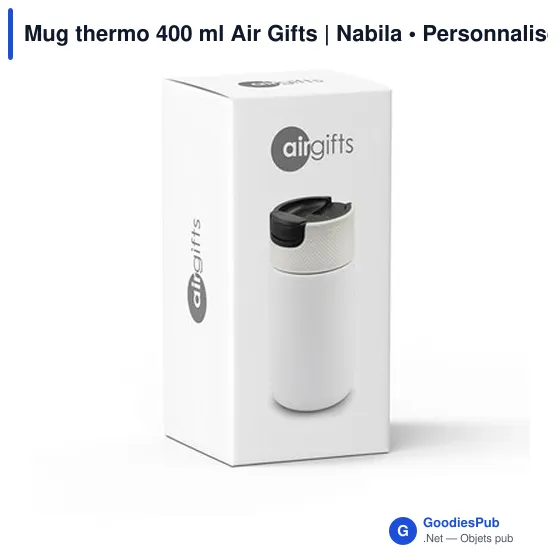 Mug isotherme personnalisable 400 ml avec logo - Air Gifts Nabila - Image 11