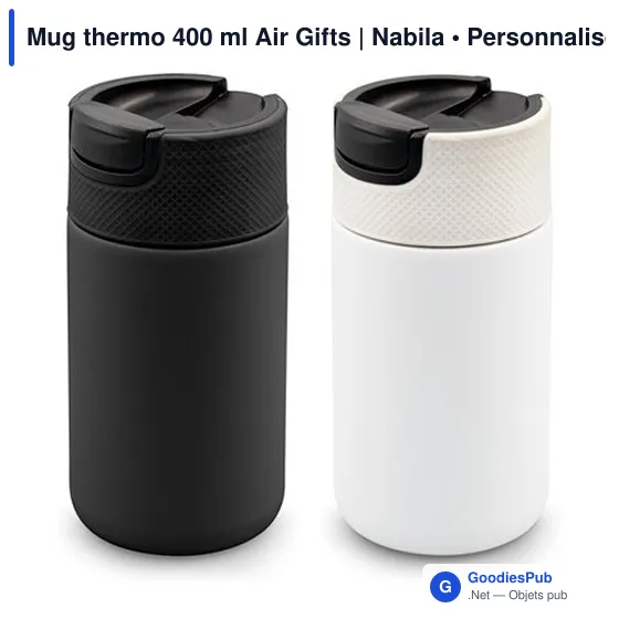 Mug isotherme personnalisable 400 ml avec logo - Air Gifts Nabila - Image 12