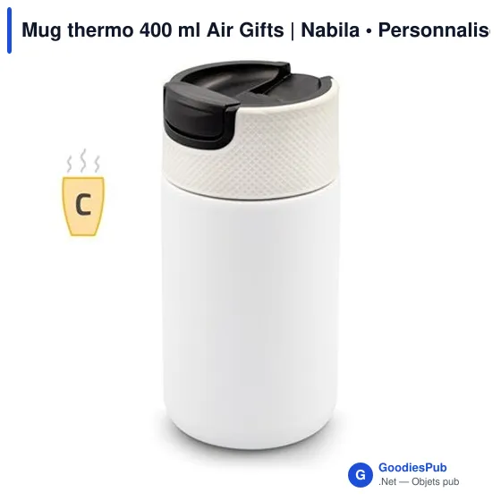 Mug isotherme personnalisable 400 ml avec logo - Air Gifts Nabila - Image 6