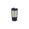 Variante Bleu foncé - Mug isotherme personnalisable inox et silicone 450 ml avec logo - Silva