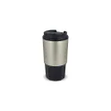 Variante Noir - Mug isotherme personnalisable inox et silicone 450 ml avec logo - Silva