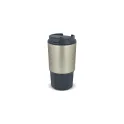 Variante Gris - Mug isotherme personnalisable inox et silicone 450 ml avec logo - Silva