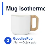 Mug isotherme personnalisable céramique et inox 330 ml avec logo - T-ceramic Thames - Miniature 2