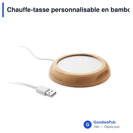 Chauffe-tasse personnalisable en bambou avec logo - MUGLET