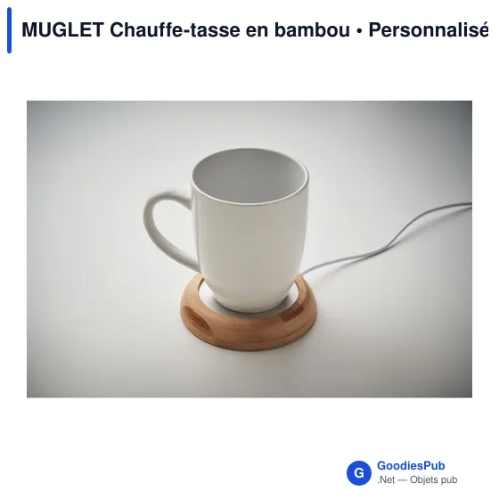 Chauffe-tasse personnalisable en bambou avec logo - MUGLET - Image 3