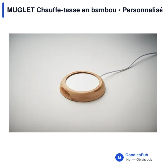 Chauffe-tasse personnalisable en bambou avec logo - MUGLET - Image 5
