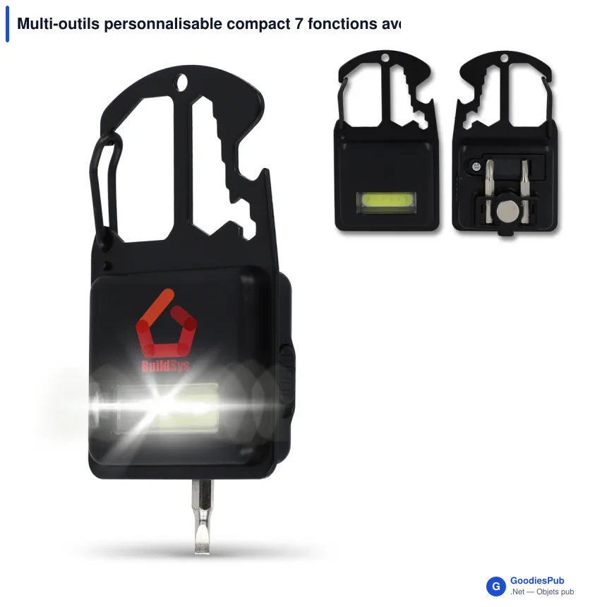 Multi-outils personnalisable compact 7 fonctions avec logo - R-ABS recyclé - Image 1