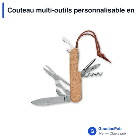 Couteau multi-outils personnalisable en liège avec logo