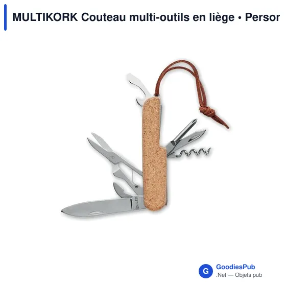 Couteau multi-outils personnalisable en liège avec logo - Image 1