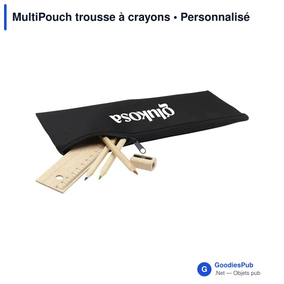 Trousse à crayons personnalisable MultiPouch avec logo - Image 3