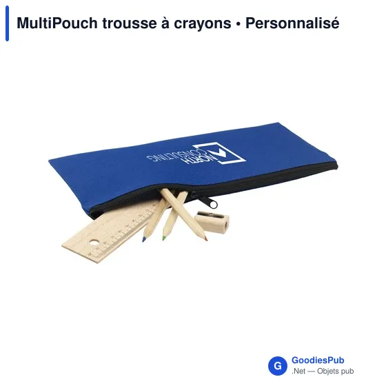 Trousse à crayons personnalisable MultiPouch avec logo - Image 8