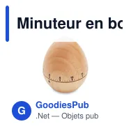 Minuteur en bois de pin personnalisable avec logo pour entreprise - Miniature 1