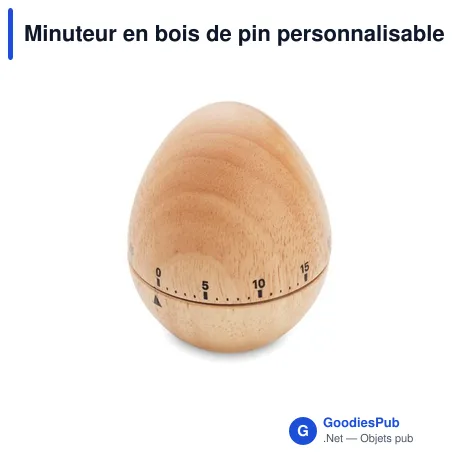 Minuteur en bois de pin personnalisable avec logo pour entreprise