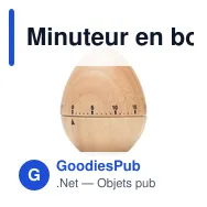 Minuteur en bois de pin personnalisable avec logo pour entreprise - Miniature 2