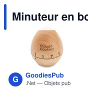 Minuteur en bois de pin personnalisable avec logo pour entreprise - Miniature 3