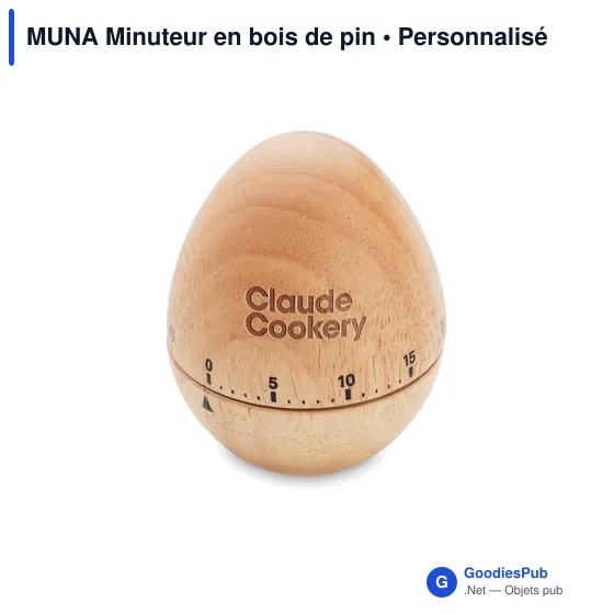 Minuteur en bois de pin personnalisable avec logo pour entreprise - Image 3