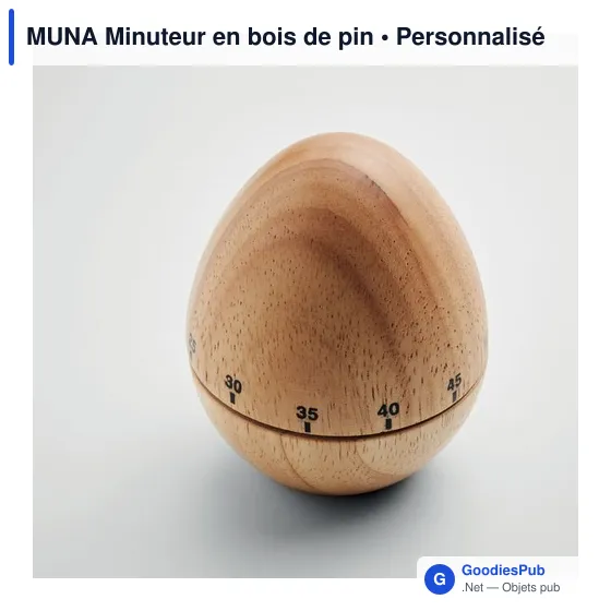 Minuteur en bois de pin personnalisable avec logo pour entreprise - Image 4