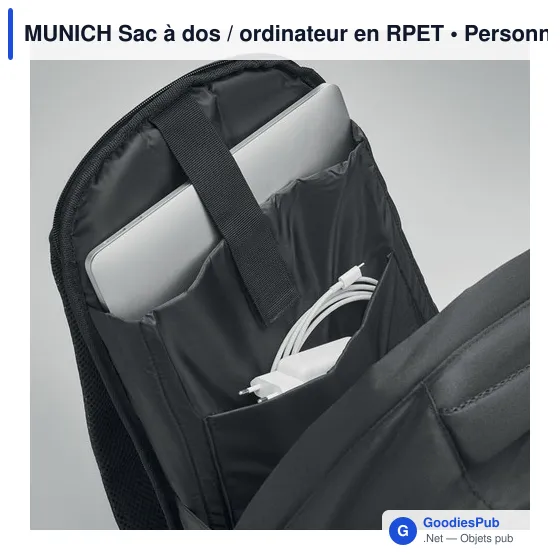 Sac à dos ordinateur personnalisable avec logo - Munich - Image 3