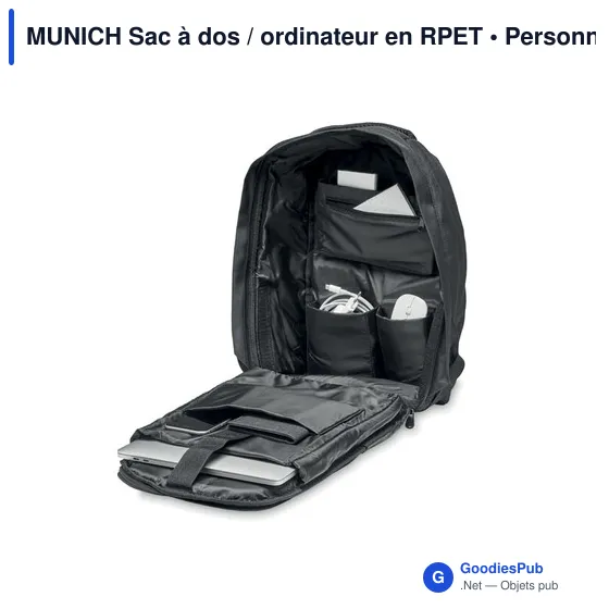 Sac à dos ordinateur personnalisable avec logo - Munich - Image 4