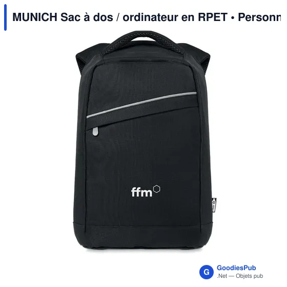 Sac à dos ordinateur personnalisable avec logo - Munich - Image 5