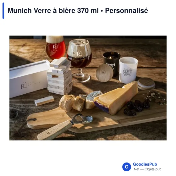 Verre à bière personnalisable Munich avec logo - 370 ml - Image 4