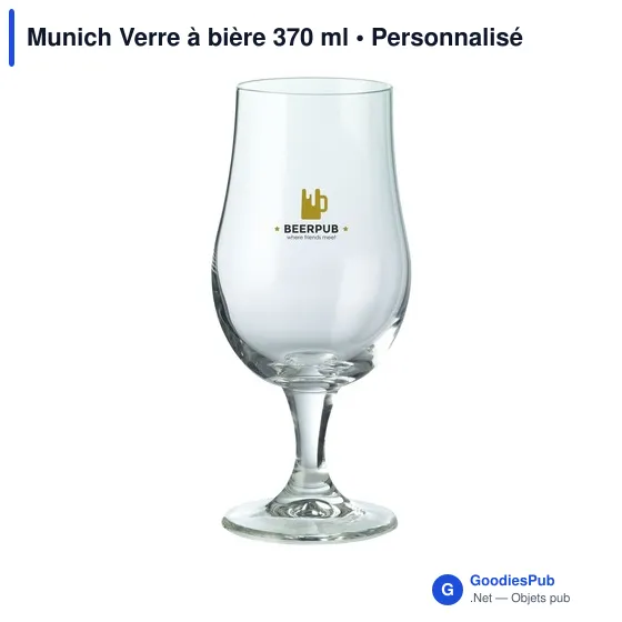 Verre à bière personnalisable Munich avec logo - 370 ml - Image 5