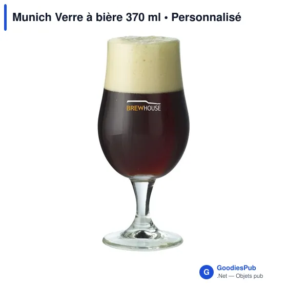 Verre à bière personnalisable Munich avec logo - 370 ml - Image 6