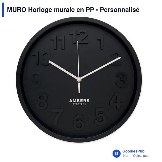 Horloge murale personnalisable en PP avec logo - MURO - Image 4