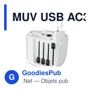 Adaptateur de voyage personnalisable SKROSS® MUV USB AC30 30W avec logo - Miniature 4