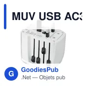 Adaptateur de voyage personnalisable SKROSS® MUV USB AC30 30W avec logo - Miniature 5