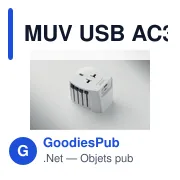 Adaptateur de voyage personnalisable SKROSS® MUV USB AC30 30W avec logo - Miniature 6