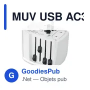 Adaptateur de voyage personnalisable SKROSS® MUV USB AC30 30W avec logo - Miniature 7