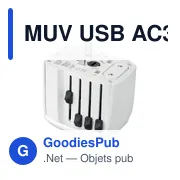 Adaptateur de voyage personnalisable SKROSS® MUV USB AC30 30W avec logo - Miniature 8