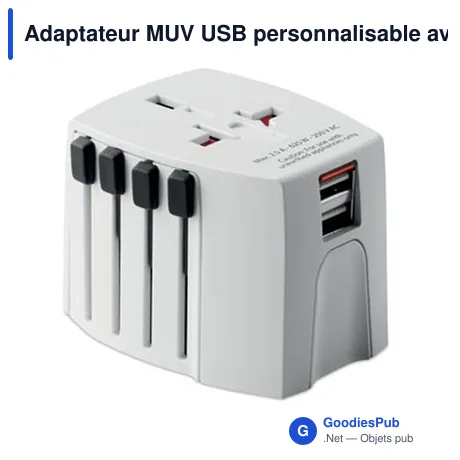 Adaptateur MUV USB personnalisable avec logo pour entreprises