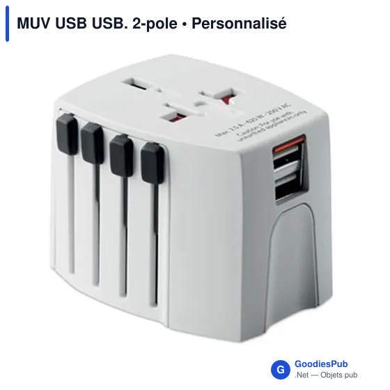 Adaptateur MUV USB personnalisable avec logo pour entreprises - Image 1
