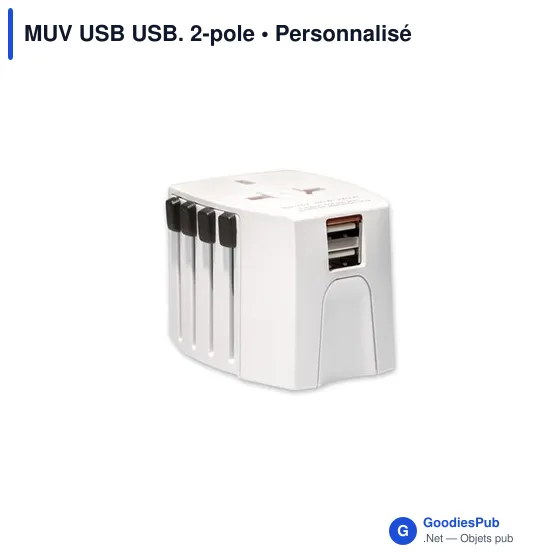Adaptateur MUV USB personnalisable avec logo pour entreprises - Image 2